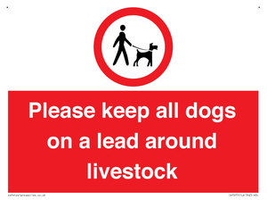 Please keep all dogs on a lead around livestock